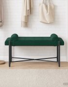 vidaXL Пейка с копчета и възглавници Тъмнозелено 110 x 40 x 46 cm