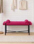 vidaXL Пейка с копчета и възглавници Виненочервен 110 x 40 x 46 cm