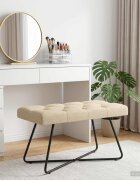 vidaXL Пейка с копчета Кремаво 80 x 40 x 46 см Текстил