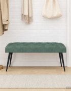 vidaXL Пейка с копчета Морско зелено 110 x 40 x 46 cm Кадифе