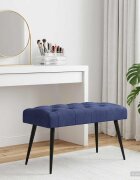 vidaXL Пейка с копчета Полицейско синьо 80 x 40 x 46 см Кадифе
