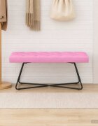 vidaXL Пейка с копчета Розово 110 x 40 x 46 cm Текстил