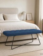 vidaXL Пейка с копчета Синьо 110 x 40 x 46 cm Текстил