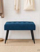 vidaXL Пейка с копчета Синьо 60 x 40 x 45 см Кадифе