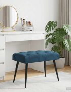 vidaXL Пейка с копчета Синьо 60 x 40 x 45 см Кадифе