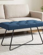 vidaXL Пейка с копчета Синьо 80 x 40 x 46 см Текстил