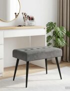 vidaXL Пейка с копчета Тъмносиво 60 x 40 x 45 см Кадифе