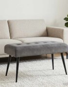 vidaXL Пейка с копчета Тъмносиво 80 x 40 x 46 см Кадифе
