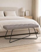 vidaXL Пейка с копчета Таупе 110 x 40 x 46 cm Текстил