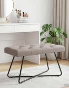 vidaXL Пейка с копчета Таупе 80 x 40 x 46 см Текстил