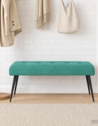 vidaXL Пейка с копчета Тюркоаз 110 x 40 x 46 cm Кадифе