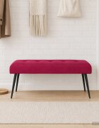 vidaXL Пейка с копчета Виненочервен 110 x 40 x 46 cm Кадифе