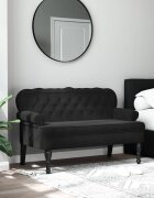 vidaXL Пейка с облегалка черна 1195x645x75 см кадифе