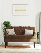vidaXL Пейка с облегалка кафява 1195x645x75 см изкуствен велур