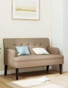 vidaXL Пейка с облегалка капучино 112x655x75 см изкуствена кожа