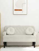 vidaXL Пейка с облегалка кремава 1195x645x75 см кадифе