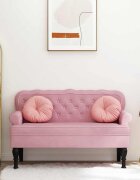 vidaXL Пейка с облегалка розова 1195x645x75 см кадифе