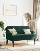 vidaXL Пейка с облегалка тъмнозелена 1195x645x75 см кадифе
