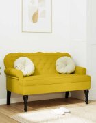 vidaXL Пейка с облегалка жълта 1195x645x75 см кадифе