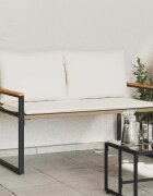 vidaXL Пейка с възглавница Бежов и кремаво бял 115 x 65 x 72 см Ратан