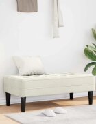 vidaXL Пейка с възглавница Крем 113 x 57 x 39 см Кадифе