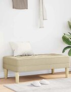 vidaXL Пейка с възглавница Крем 113 x 57 x 39 см текстил
