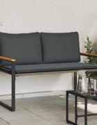 vidaXL Пейка с възглавница Сив и тъмен сив 115 x 65 x 72 см Ратан