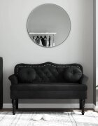 vidaXL Пейка с възглавници черна 1205x65x75 см кадифе