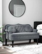 vidaXL Пейка с възглавници тъмносива 1205x65x75 см кадифе