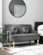 vidaXL Пейка с възглавници тъмносиво 113x645x755 см плат