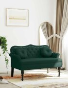 vidaXL Пейка с възглавници тъмнозелена 1205x65x75 см кадифена