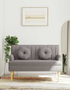 vidaXL Пейка с възглавници таупе 113x645x755 см плат