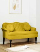 vidaXL Пейка с възглавници жълта 1205x65x75 см кадифе