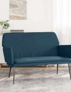 vidaXL Пейка синя 108x79x79 см кадифе