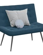 vidaXL Пейка синя 110x74x84 см кадифе