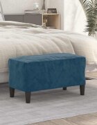 vidaXL Пейка синя 70x35x41 см кадифе