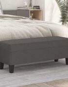 vidaXL Пейка сива 100x35x41 см изкуствена кожа