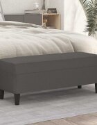 vidaXL Пейка сива 100x35x41 см изкуствена кожа