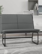 vidaXL Пейка сива 100x75x76 см изкуствена кожа