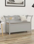 vidaXL Пейка сива 107x45x755 см масивна ела