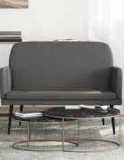 vidaXL Пейка сива 107x80x81 см изкуствена кожа