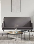 vidaXL Пейка сива 110x76x80 см изкуствена кожа