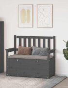 vidaXL Пейка сива 1125x515x965 см бор масив