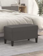 vidaXL Пейка сива 70x35x41 см изкуствена кожа