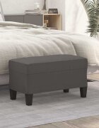 vidaXL Пейка сива 70x35x41 см изкуствена кожа