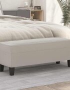 vidaXL Пейка светлосива 100x35x41 см микрофибърен плат