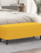 vidaXL Пейка светложълт 100x35x41 см плат