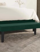 vidaXL Пейка тъмнозелена 100x30x30 см кадифе