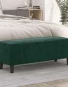 vidaXL Пейка тъмнозелена 100x35x41 см кадифе