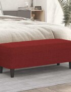 vidaXL Пейка виненочервен 100x35x41 см плат